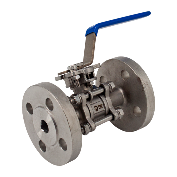Кран шаровый фланцевый под привод нержавеющий (3PC), AISI304 DN15 (1/2"), (CF8), PN40