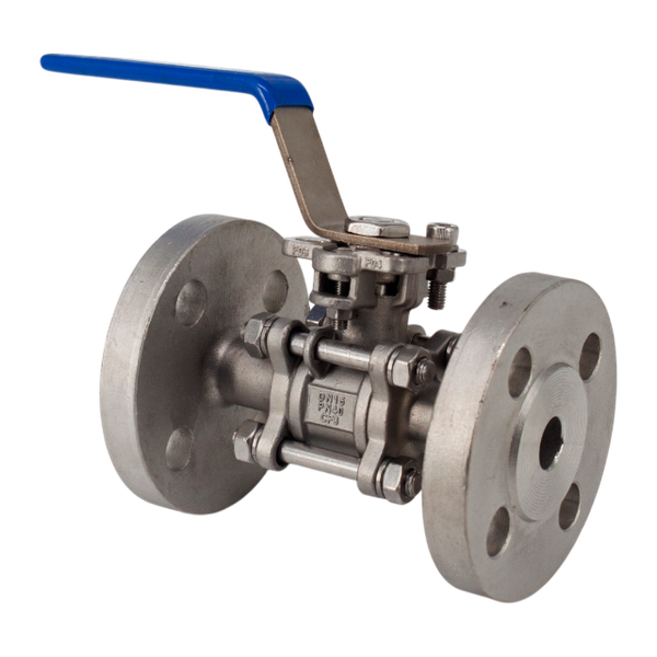 Кран шаровый фланцевый под привод нержавеющий (3PC), AISI304 DN15 (1/2"), (CF8), PN40