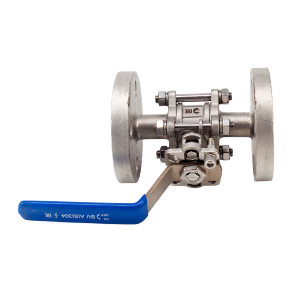 Кран шаровый фланцевый под привод нержавеющий (3PC), AISI304 DN15 (1/2"), (CF8), PN40