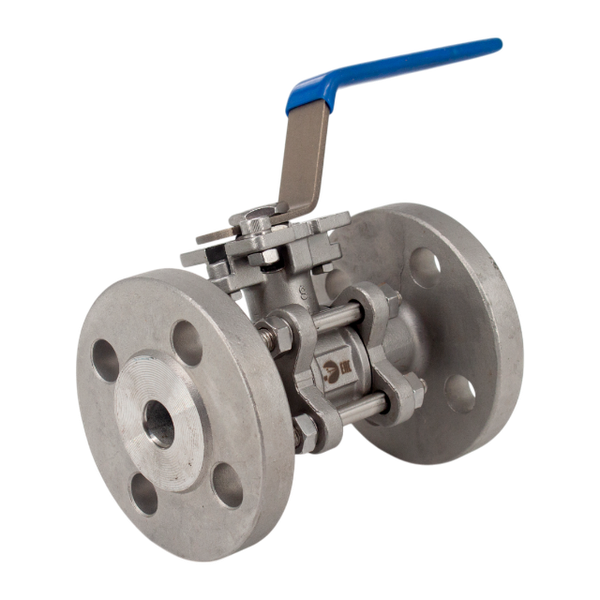 Кран шаровый фланцевый под привод нержавеющий (3PC), AISI316TI DN15 (1/2"), PN40
