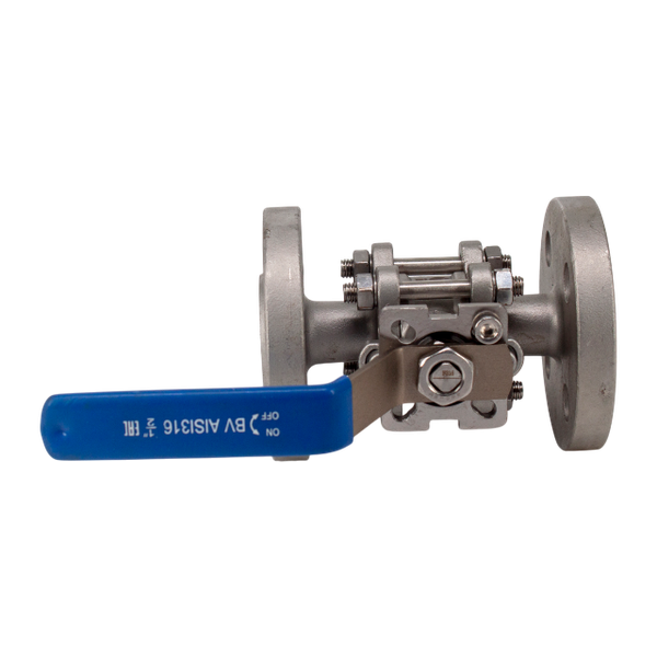 Кран шаровый фланцевый под привод нержавеющий (3PC), AISI316TI DN15 (1/2"), PN40