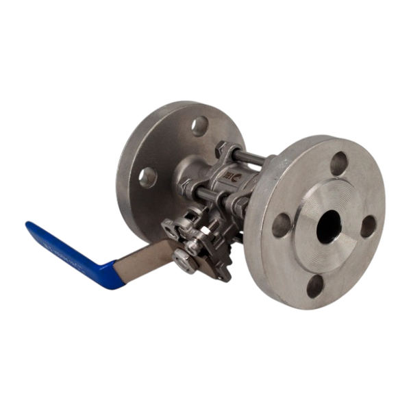 Кран шаровый фланцевый под привод нержавеющий (3PC), AISI304 DN20 (3/4"), (CF8), PN40