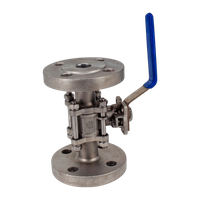 Кран шаровый фланцевый под привод нержавеющий (3PC), AISI304 DN20 (3/4"), (CF8), PN40