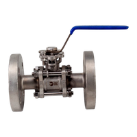 Кран шаровый фланцевый под привод нержавеющий (3PC), AISI316TI DN20 (3/4"), PN40