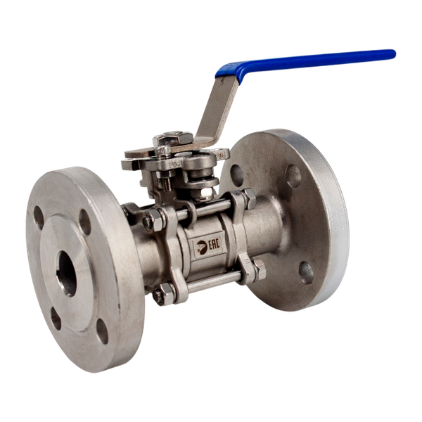 Кран шаровый фланцевый под привод нержавеющий (3PC), AISI304 DN25 (1"), (CF8), PN40