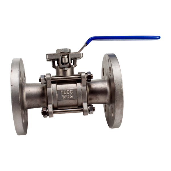 Кран шаровый фланцевый под привод нержавеющий (3PC), AISI304 DN40 (1_1/2"), (CF8), PN40
