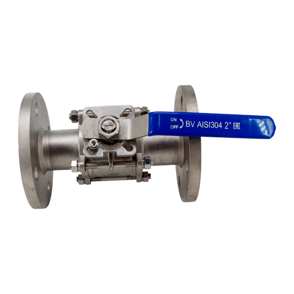 Кран шаровый фланцевый под привод нержавеющий (3PC), AISI304 DN50 (2"), (CF8), PN16