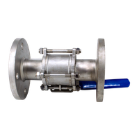 Кран шаровый фланцевый под привод нержавеющий (3PC), AISI304 DN50 (2"), (CF8), PN16