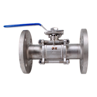 Кран шаровый фланцевый под привод нержавеющий (3PC), AISI304 DN50 (2"), (CF8), PN16