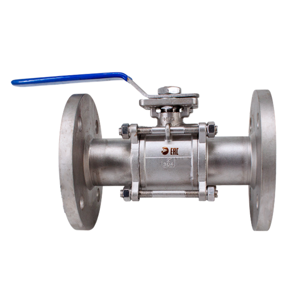 Кран шаровый фланцевый под привод нержавеющий (3PC), AISI304 DN50 (2"), (CF8), PN16