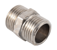 Ниппель резьбовой латунный никелированный, DN15 (1/2"), PN40