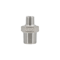 Ниппель резьбовой переходной нержавеющий,  AISI304 DN15 х DN8 (1/2" х 1/4"), (CF8), PN16