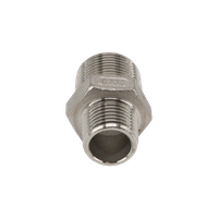 Ниппель резьбовой переходной нержавеющий,  AISI304 DN20 х DN15 (3/4" х 1/2"), (CF8), PN16