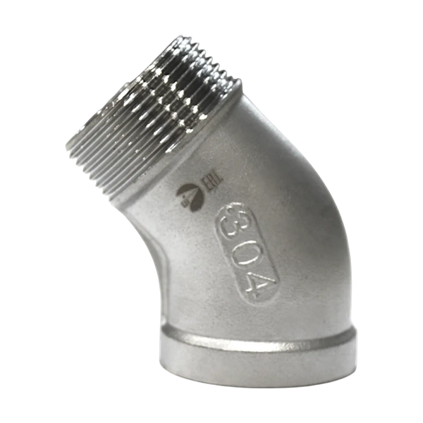 Отвод резьбовой нр/вр 45° нержавеющий, AISI304 DN32 (1_1/4"), (CF8), PN16