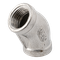 Отвод резьбовой вр/вр 45° нержавеющий, AISI304 DN10 (3/8"), (CF8), PN16