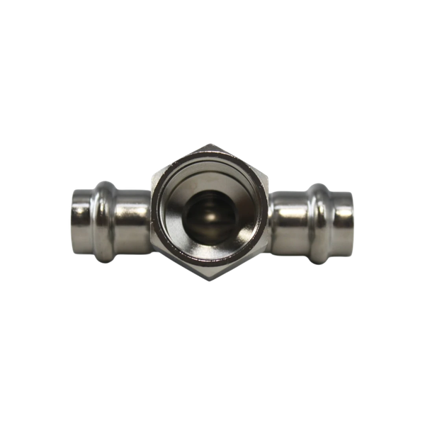 Пресс-тройник ПР/ВР/ПР нержавеющий, AISI304 15mm x 3/4" x 15mm, CF8, PN16