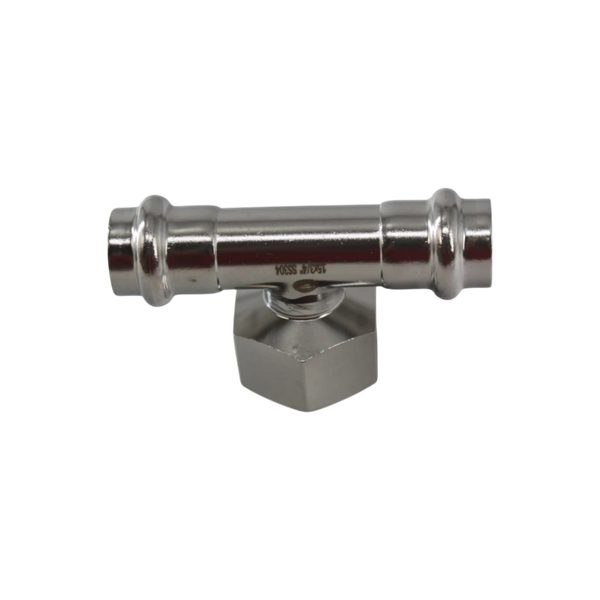 Пресс-тройник ПР/ВР/ПР нержавеющий, AISI304 15mm x 3/4" x 15mm, CF8, PN16