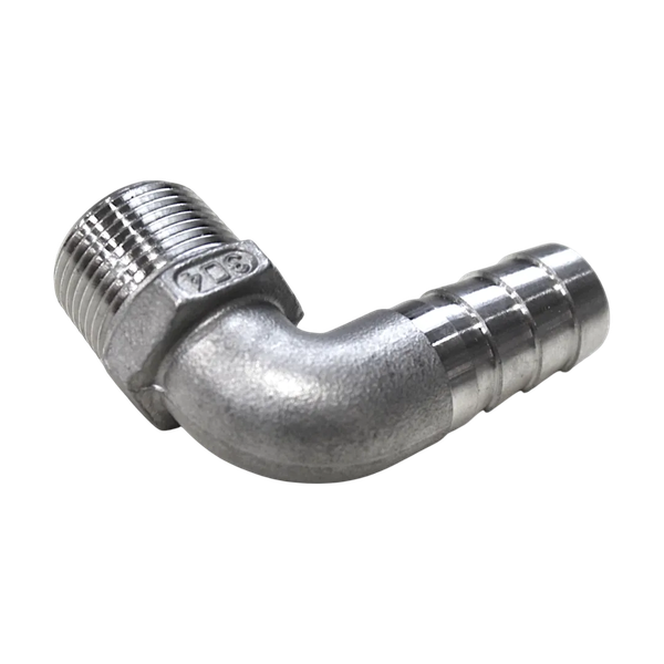 Штуцер елочка нержавеющий НР 90°, AISI304 DN15 (1/2") (CF8), PN16