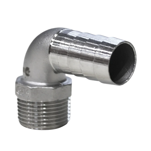 Штуцер елочка нержавеющий НР 90°, AISI304 DN20 (3/4") (CF8), PN16