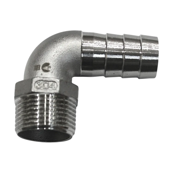 Штуцер елочка нержавеющий НР 90°, AISI304 DN25 (1") (CF8), PN16