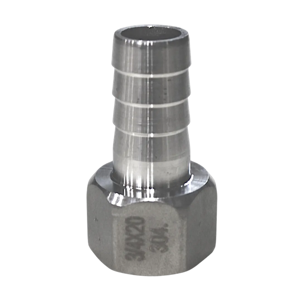 Штуцер елочка нержавеющий ВР, AISI304 DN20 x 20mm (3/4" x 20mm), (CF8), PN16
