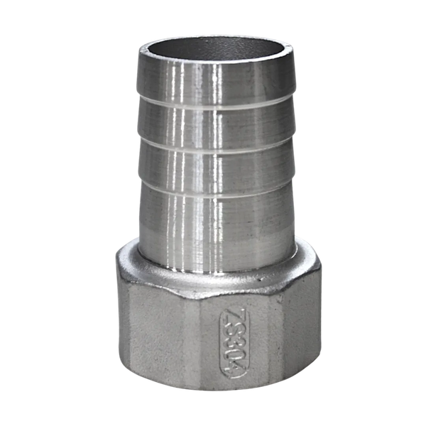 Штуцер елочка нержавеющий ВР, AISI304 DN32 x 32mm (1_1/4" x 32mm), (CF8), PN16
