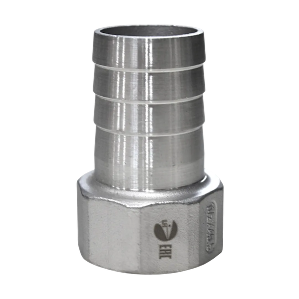 Штуцер елочка нержавеющий ВР, AISI304 DN40 x 40mm (1_1/2" x 40mm), (CF8), PN16