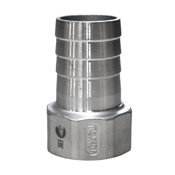 Штуцер елочка нержавеющий ВР, AISI304 DN40 x 40mm (1_1/2" x 40mm), (CF8), PN16