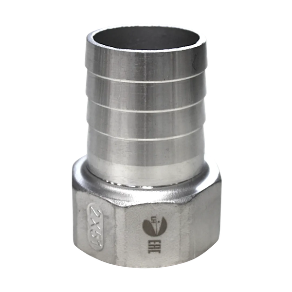 Штуцер елочка нержавеющий ВР, AISI304 DN50 x 50mm (2" x 50mm), (CF8), PN16