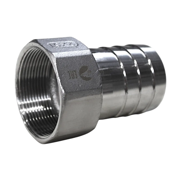 Штуцер елочка нержавеющий ВР, AISI304 DN50 x 50mm (2" x 50mm), (CF8), PN16