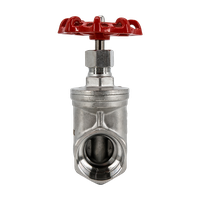 Задвижка клиновая муфтовая нержавеющая, AISI304 DN32 (1_1/4"), (CF8), PN40