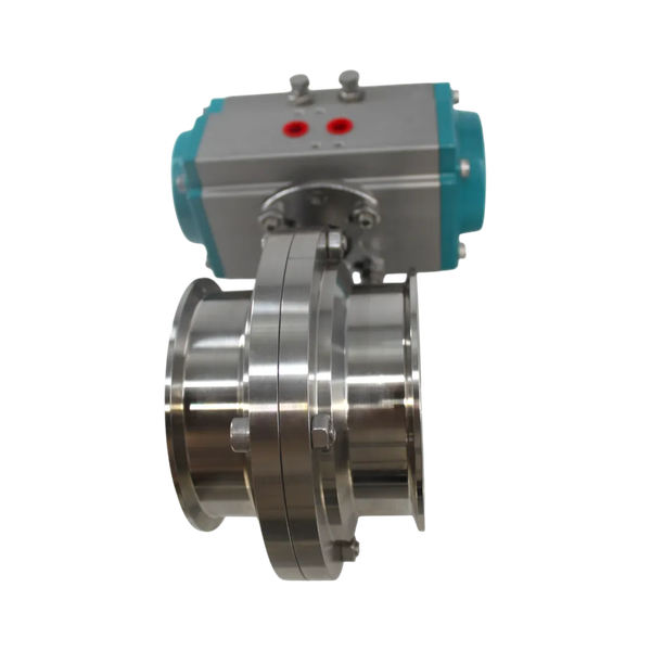 Затвор дисковый Clamp нержавеющий, AISI304 DN100 (4"), с двухсторонним пневмоприводом AT75D