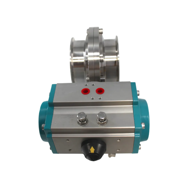 Затвор дисковый Clamp нержавеющий, AISI304 DN100 (4"), с двухсторонним пневмоприводом AT75D