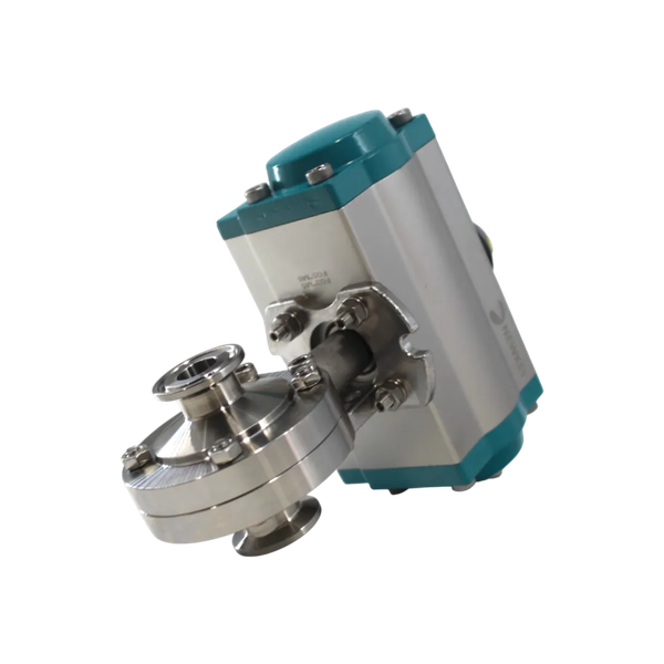 Затвор дисковый Clamp нержавеющий, AISI304 DN15 (1/2"), с двухсторонним пневмоприводом AT52D