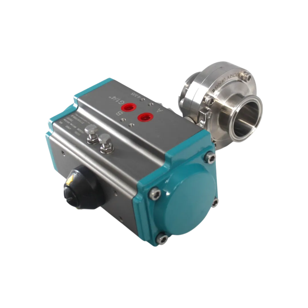 Затвор дисковый Clamp нержавеющий, AISI304 DN40 (1_1/2"), с двухсторонним пневмоприводом AT52D