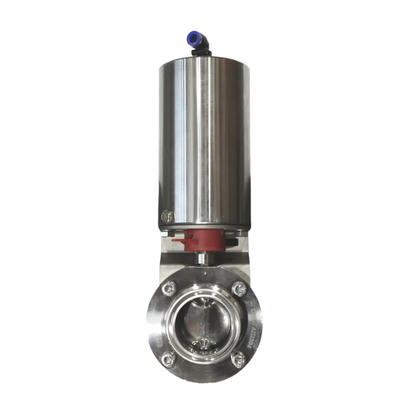 Затвор дисковый Clamp нержавеющий, AISI304 DN50 (2") PN8 EPDM, с пищевым односторонним пневмоприводом SA50