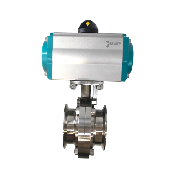 Затвор дисковый Clamp нержавеющий, AISI304 DN65 (2_1/2"), с двухсторонним пневмоприводом AT63D