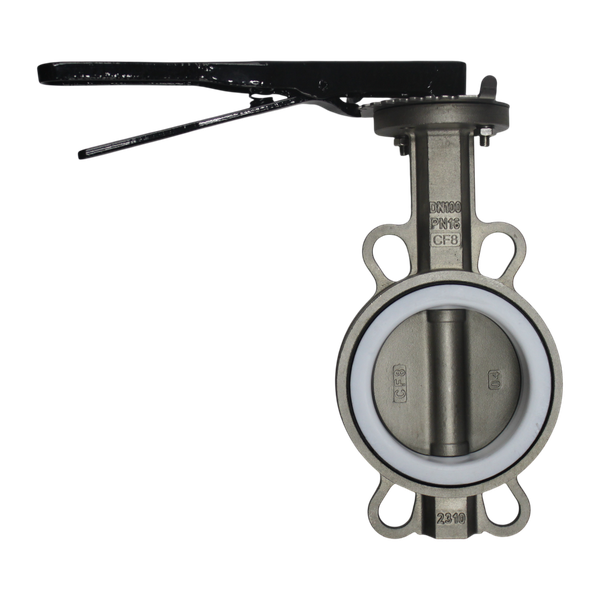 Затвор дисковый межфланцевый нержавеющий AISI304, DN100 (4"), PN16, PTFE