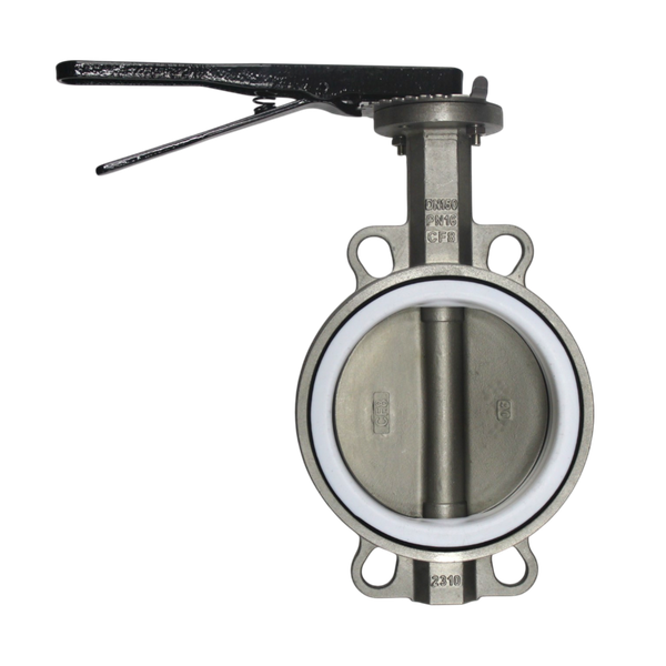 Затвор дисковый межфланцевый нержавеющий AISI304, DN150 (6"), PN16, PTFE