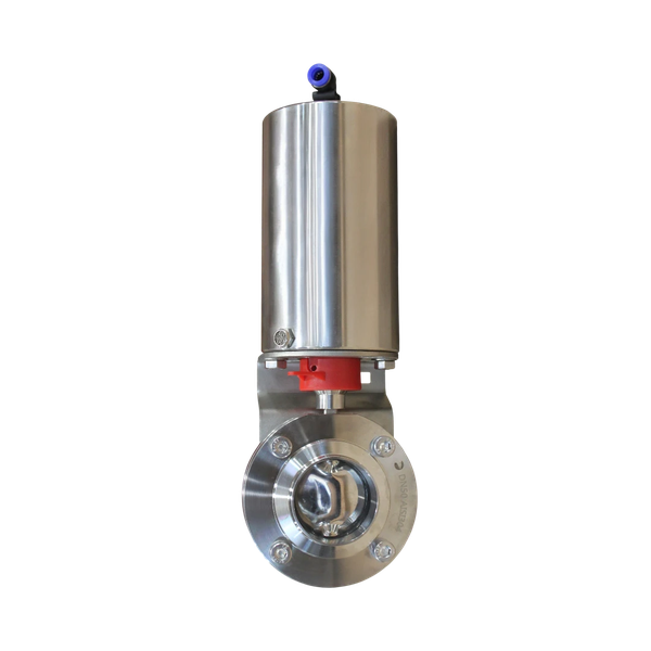 Затвор дисковый приварной нержавеющий, AISI304 DN40 (1_1/2") PN8 EPDM, с пищевым односторонним пневмоприводом SA50