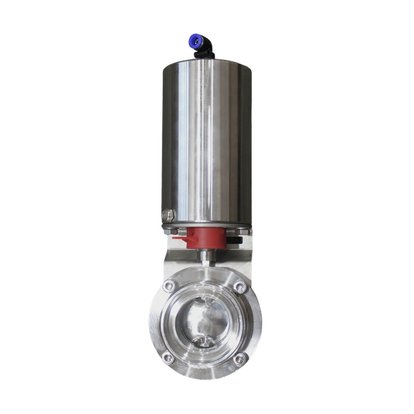 Затвор дисковый резьбовой нержавеющий, AISI304 DN50 (2") PN8 EPDM, с пищевым односторонним пневмоприводом SA50