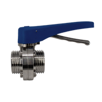 Затвор дисковый резьбовой нержавеющий под привод, EPDM, AISI304 DN25 (1"), (CF8), PN8