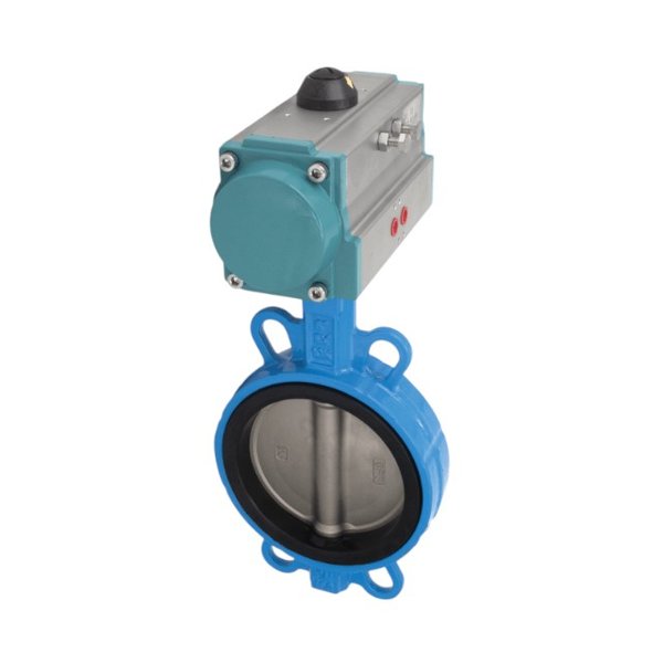 Затвор дисковый межфланцевый чугунный, DN150 (6"), с двусторонним пневмоприводом AT63D